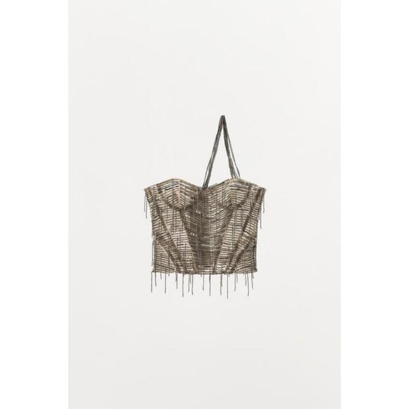 ZARA LIMITED EDITION BEADED SEQUIN CORSET - Picture 1 of 5